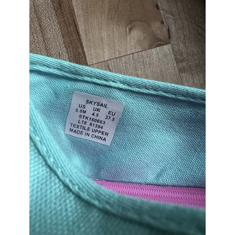 Sperry X Vineyard Vines Espadrille Flats Aqua Watermelon Girl's 5.5, Women's 7